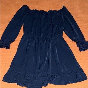 Navy Blue Off-Shoulder Dress